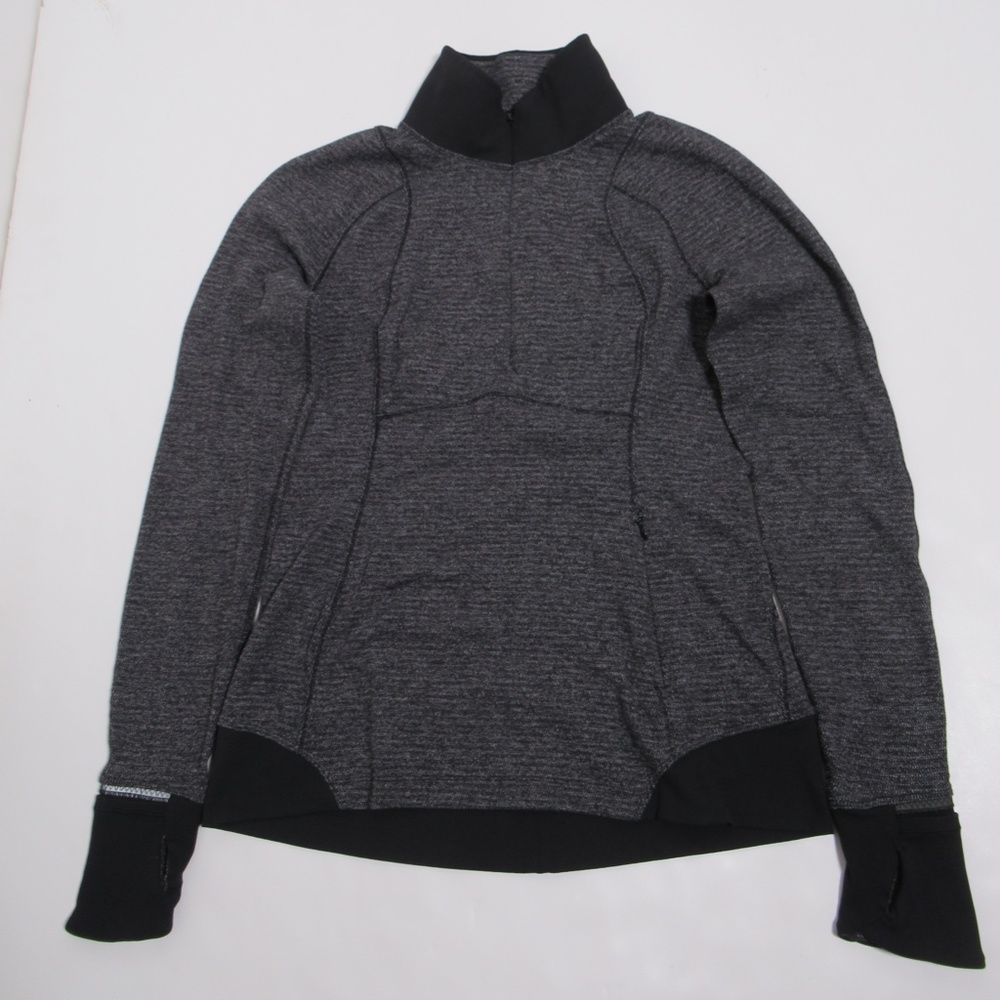 Lululemon Runderful 1/2 Zip Mini Check Pique Black Heathered Black / Black 8